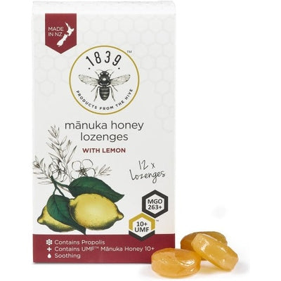 1839 Manuka Honey UMF 10+ Lozenges Lemon 12pk - The O.G Me