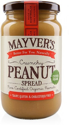 Mayvers Organic Crunchy Peanut Butter G/F 375g