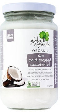 Global Organics Coconut Oil Raw Cold Pressed 300g