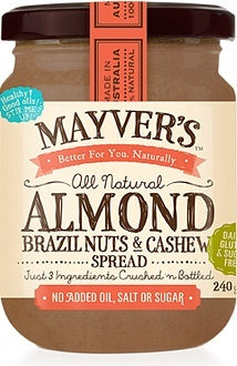 Mayvers Almond, Brazil & Cashew Spread G/F 240g