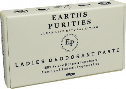 Earths Purities Ladies Natural Deodorant Paste with Applicator 60g in a Box