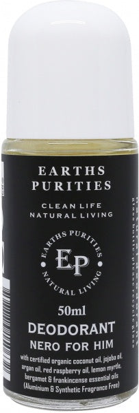 Earths Purities Mens Natural Nero for Him Liquid Roll On Deodorant 50ml