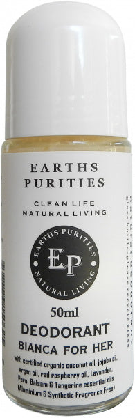 Earths Purities Ladies Natural Bianca for Her Liquid Roll On Deodorant 50ml