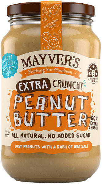 Mayvers Extra Crunchy Peanut Butter G/F 375g