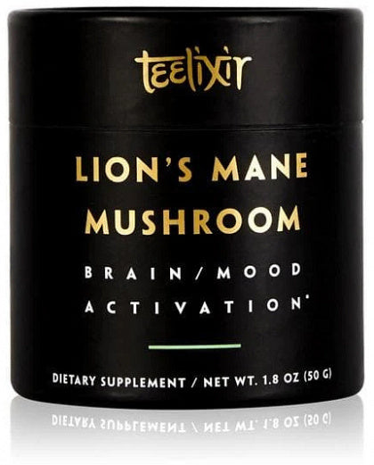 Teelixir Organic Lions Mane Mushroom Powder Brain/Mood Activation G/F 50g