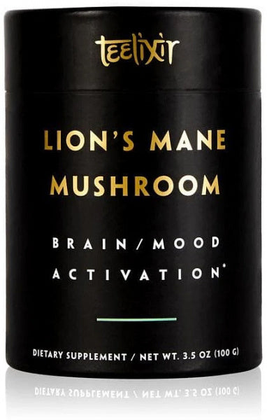 Teelixir Organic Lions Mane Mushroom Powder Brain/Mood Activation G/F 100g