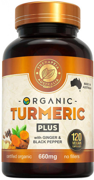 Therapeia Australia OrganicTurmeric Plus with Ginger & Black Pepper 660mg 120caps