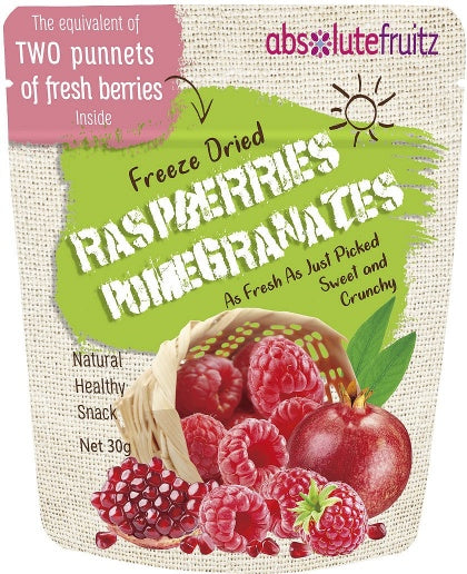 Absolutefruitz Freeze Dried Raspberries & Pomegranates 30g