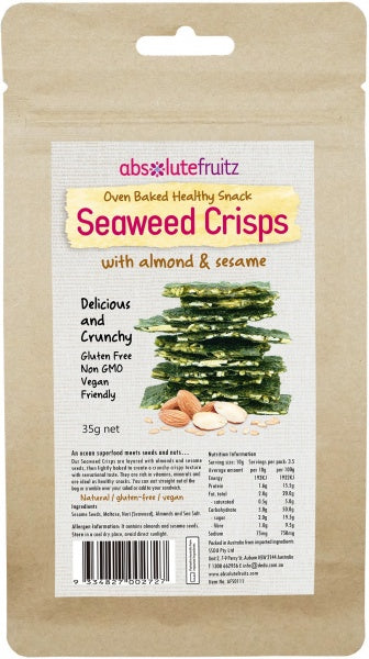 Absolutefruitz Seaweed Crisps Almond & Sesame 40g