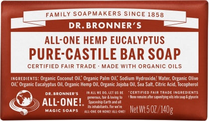 Dr Bronner's Pure Castile Bar Soap Eucalyptus 140g