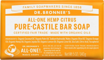 Dr Bronner's Pure Castile Bar Soap Citrus 140g