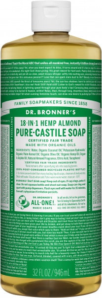 Dr Bronner's Pure Castile Liquid Soap Almond 946ml