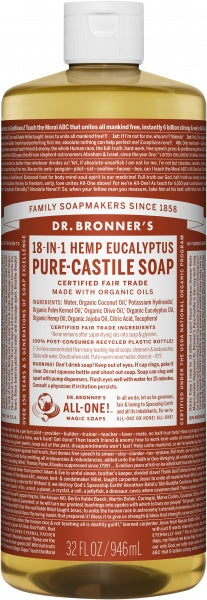 Dr Bronner's Pure Castile Liquid Soap Eucalyptus 946ml