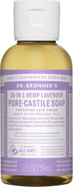 Dr Bronner's Pure Castile Liquid Soap Lavender 59ml