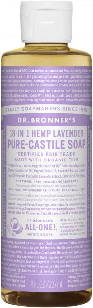 Dr Bronner's Pure Castile Liquid Soap Lavender 237ml