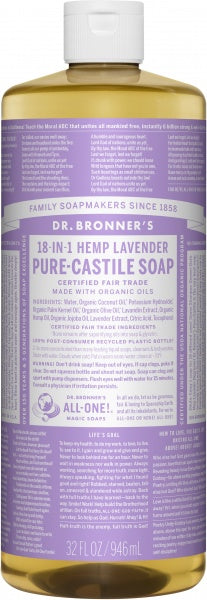 Dr Bronner's Pure Castile Liquid Soap Lavender 946ml