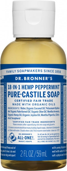 Dr Bronner's Pure Castile Liquid Soap Peppermint 59ml