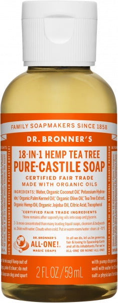 Dr Bronner's Pure Castile Liquid Soap Tea Tree 59ml