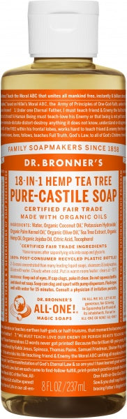 Dr Bronner's Pure Castile Liquid Soap Tea Tree 237ml