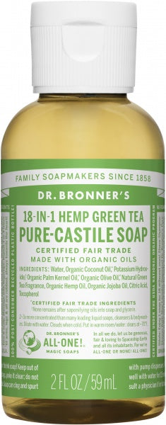 Dr Bronner's Pure Castile Liquid Soap Green Tea 59ml