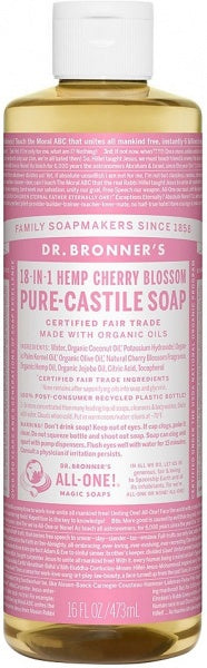 Dr Bronner's Pure Castile Liquid Soap Cherry Blossom 473ml