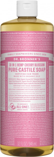 Dr Bronner's Pure Castile Liquid Soap Cherry Blossom 946ml