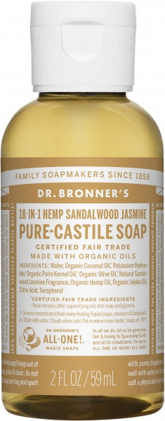 Dr Bronner's Pure Castile Liquid Soap Sandalwood Jasmine 59ml