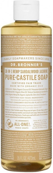 Dr Bronner's Pure Castile Liquid Soap Sandalwood Jasmine 473ml