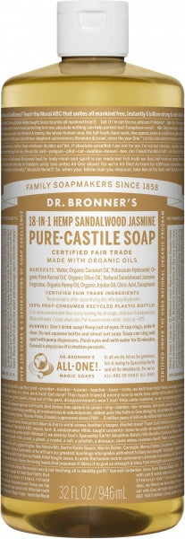 Dr Bronner's Pure Castile Liquid Soap Sandalwood Jasmine 946ml