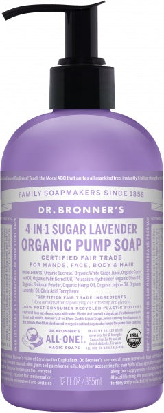 Dr Bronner's Organic Pump Soap Lavender 355ml