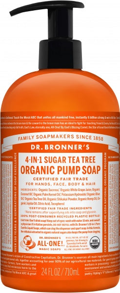 Dr Bronner's Organic Pump Soap Tea Tree 710ml