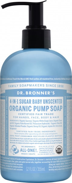 Dr Bronner's Organic Pump Soap Baby Unscented 355ml