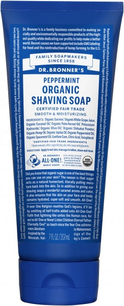 Dr Bronner's Shaving Soap Peppermint 207ml