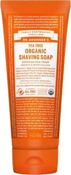 Dr Bronner's Shaving Soap Tea Tree 207ml