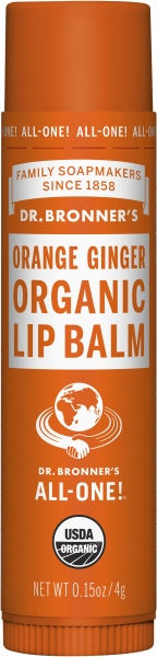 Dr Bronner's Lip Balm Orange Ginger 12x4g