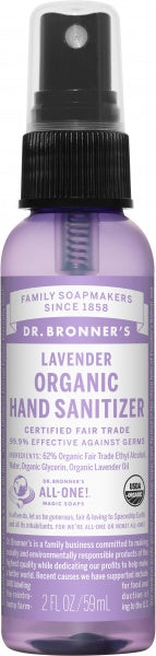 Dr Bronner's Organic Hand Sanitizer Spray Lavender 59ml