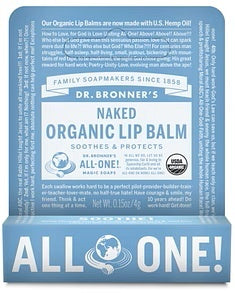 Dr Bronner's Lip Balm Naked Hang Sell 12x4g