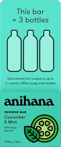 Anihana Solid Shower Bar Cucumber & Mint 80g