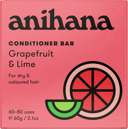 Anihana Conditioner Bar Grapefruit & Lime Dry Damaged Hair 60g