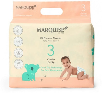 Marquise Crawler Eco Nappies Size 3 (6-11kg) 20Pack