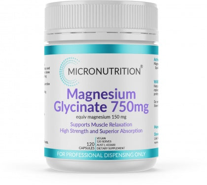 Micronutrition Magnesium Glycinate 750mg (150 elemental) 120 Vege Caps