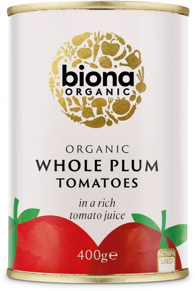 Biona Organic Whole Plum Peeled Tomatoes 400g