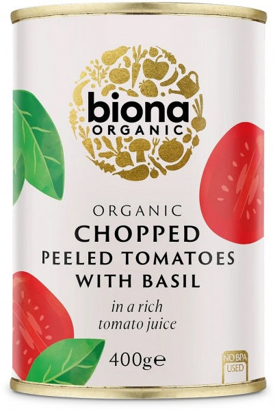 Biona Organic Chopped w/Basil Tomatoes 400g