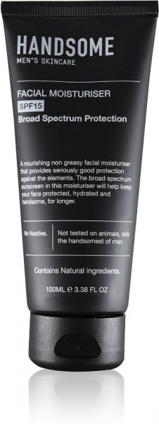 Handsome Men's Organic Skincare Facial Moisturiser SPF15 100ml