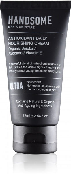 Handsome Men's Organic Skincare Antioxidant Daily Nourishing Cream Jojoba/Avocado/Vitamin E 75ml