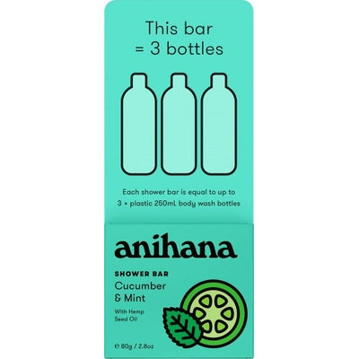 Anihana Solid Shower Bar Cucumber & Mint 80g - The O.G Me