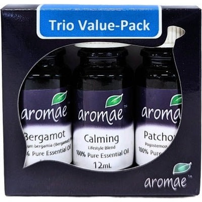 Aromae Calm Trio Pack Bergamot, Patchouli, Calming 3x12ml - The O.G Me