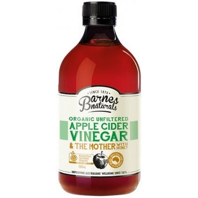 Barnes Naturals Organic Apple Cider Vinegar & Honey & The Mother 500ml - The O.G Me