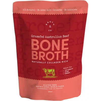 Broth & Co Australian Grass Fed Beef Bone Broth G/F 300ml Pouch - The O.G Me