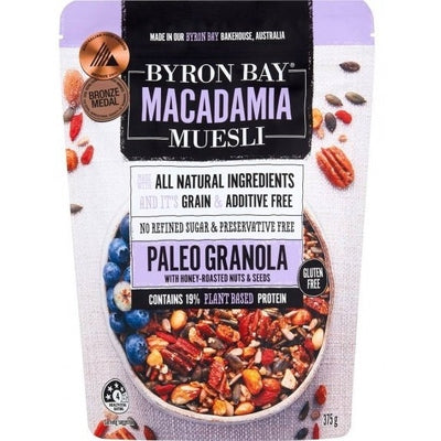 Byron Bay Macadamia Muesli Gluten Free Paleo Granola Honey Roasted 375g - The O.G Me